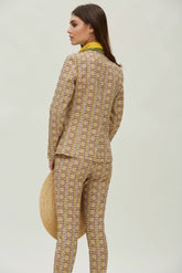 TAILORED PIQUÉ TROUSERS -EXCLUSIVE PRINT-